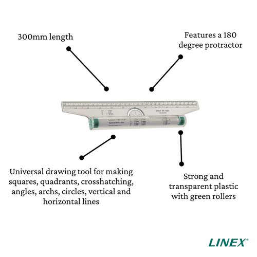 Linex Rolling Ruler 300mm 100411018 Rulers LX24410