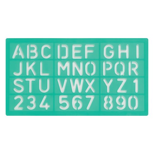 LX85001 | This set of 3 Linex Lettering Stencils contains lettering heights of 10, 20 and 30mm for personal, school and commercial use. For quick and easy production of letters, numbers and symbols for filing, signs and other purposes, these stencils also feature an ink riser to prevent smudging.