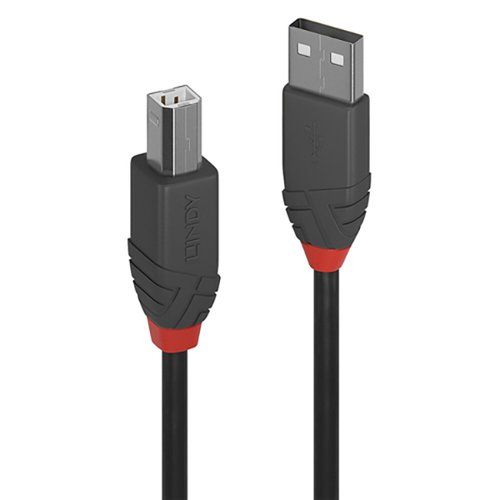 Lindy Anthra Line USB 2.0 Type A to B Cable 3m Black 36674
