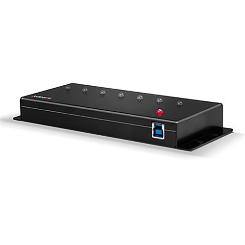 Lindy 7 Port USB 3.0 Metal Hub Black 43128 - Lindy Electronics Ltd - LY43128 - McArdle Computer and Office Supplies