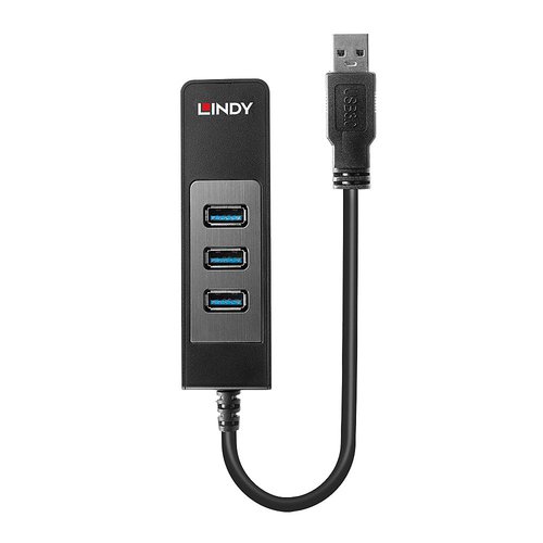 Lindy USB 3.0 Hub and Gigabit Ethernet Converter 43176 - Lindy Electronics Ltd - LY43176 - McArdle Computer and Office Supplies