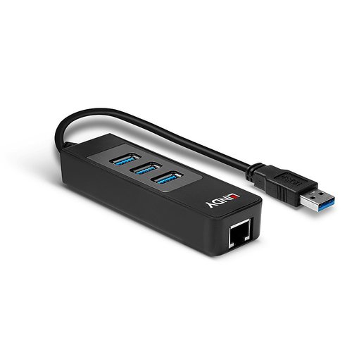 Lindy USB 3.0 Hub and Gigabit Ethernet Converter 43176