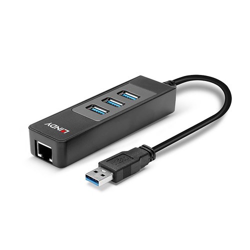 Lindy USB 3.0 Hub and Gigabit Ethernet Converter 43176 LY43176 Buy online at Office 5Star or contact us Tel 01594 810081 for assistance