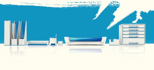 Leitz WOW Tape Dispenser White/Blue 53641036 - ACCO Brands - LZ11372 - McArdle Computer and Office Supplies