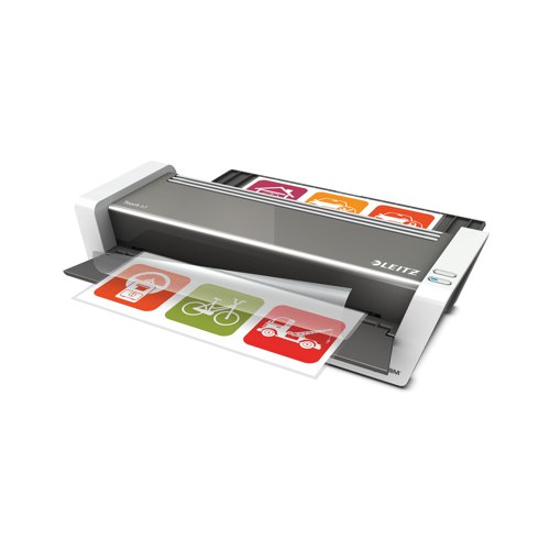 The Leitz iLAM Touch 2 A3 Laminator is a fully automatic, large scale, high speed machine for intensive professional use. With a warm up time of just 1 minute and an approximate speed of 25 seconds to laminate a 160 micron A4 pouch, this laminator will make quick work of your laminating requirements. Offering great ease of use, the iLAM Touch 2 features an auto-reverse function to prevent jamming, an automatic shut off function after 30 minutes of inactivity, and unique smart sensor technology that recognises document thickness and selects the best laminating speed. This machine accepts up to 500 micron thick pouches and laminates all sizes up to A3. Includes a free starter pack of pouches.