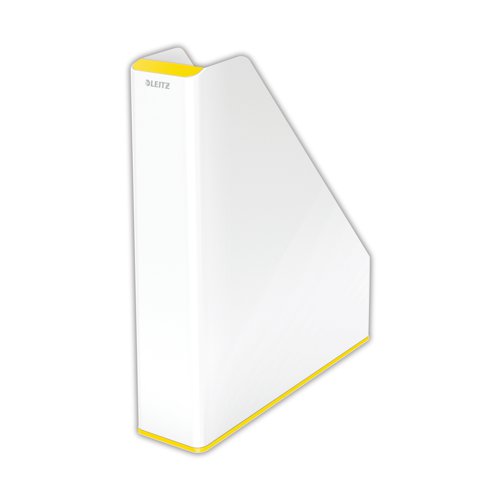 Leitz WOW Magazine File Dual Colour White/Yellow 53621016 - ACCO Brands - LZ12204 - McArdle Computer and Office Supplies
