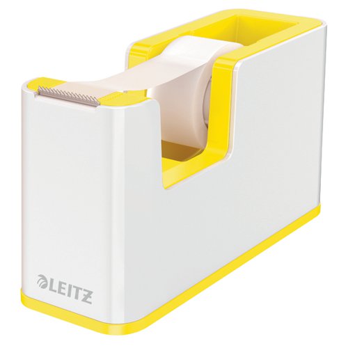 Leitz WOW Tape Dispenser Dual Colour White/Yellow 53641016