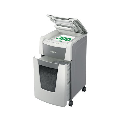 Leitz IQ Autofeed Office 300 Micro-Cut P-5 Shredder White 80161000 - ACCO Brands - LZ12636 - McArdle Computer and Office Supplies