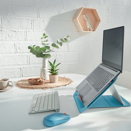 Leitz Ergo Cosy Adjustable Laptop Stand Calm Blue 64260061 LZ12935 Buy online at Office 5Star or contact us Tel 01594 810081 for assistance