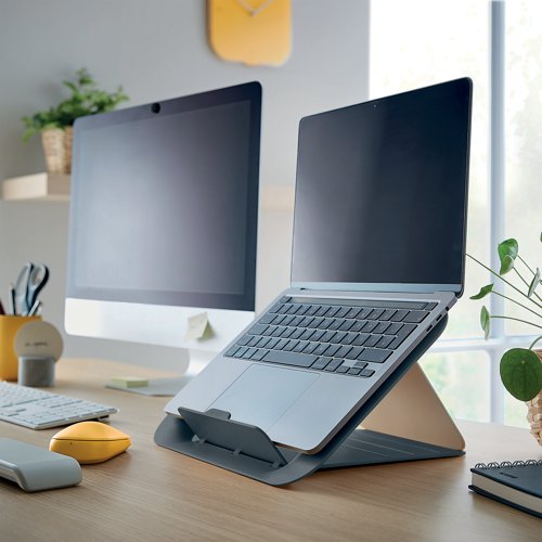 Leitz Ergo Cosy Adjustable Laptop Stand Velvet Grey 64260089 - LZ12936