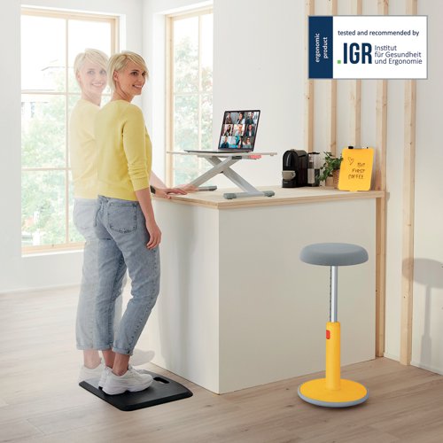 Leitz Ergo Cosy Standing Desk Converter with Sliding Tray 65320085 LZ12943 Buy online at Office 5Star or contact us Tel 01594 810081 for assistance