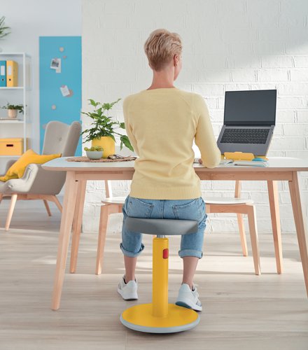 Leitz Ergo Cosy Active Sit/Stand Stool 370x370x690mm Warm Yellow 65180019