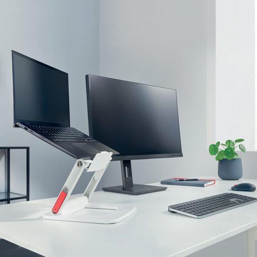 Leitz Ergo Adjustable Multi-Angle Laptop Stand White 258x45x253mm 64240001 - LZ13260