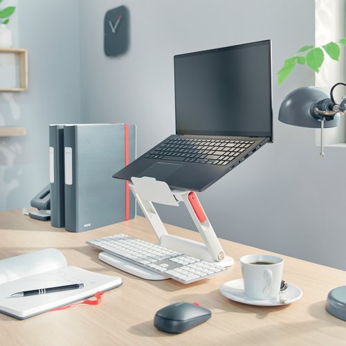 Leitz Ergo Adjustable Multi-Angle Laptop Stand White 258x45x253mm 64240001 LZ13260 Buy online at Office 5Star or contact us Tel 01594 810081 for assistance
