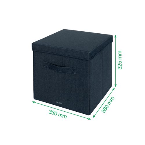 Leitz Fabric Storage Box with Lid Twinpack Large Grey 61450089
