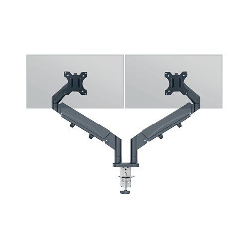 Leitz Ergo Dual Monitor Arm Dark Grey 65370089 - LZ13468