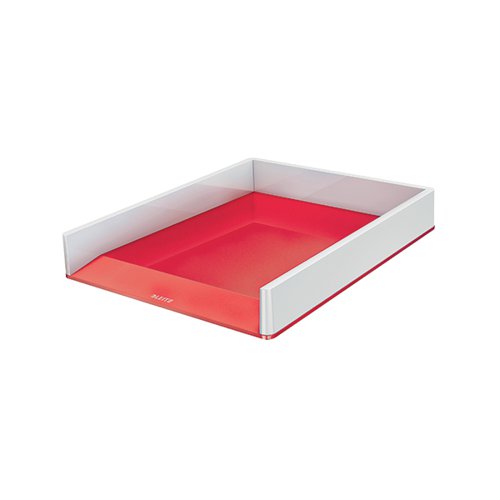 Leitz WOW Letter Tray Duo Colour White/Red 53611026 - ACCO Brands - LZ13523 - McArdle Computer and Office Supplies