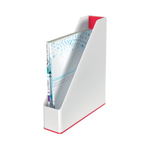 Leitz WOW Magazine File Duo Colour White/Red 53621026 LZ13524 Buy online at Office 5Star or contact us Tel 01594 810081 for assistance