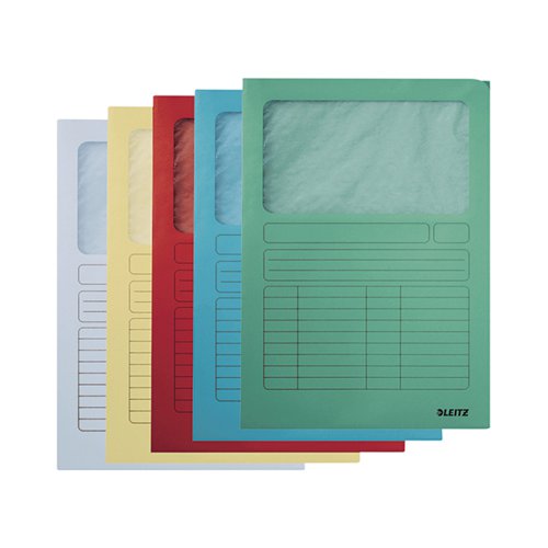 Leitz Window Folder A4 160gsm Assorted Pack Of 100 3950-00-99