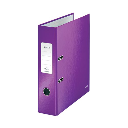 Leitz Wow 180 Lever Arch File 80mm A4 Purple (Pack of 10) 10050062