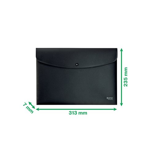 Leitz Recycle Document Wallet Plastic A4 Black (Pack of 10) 46780095 - LZ60892