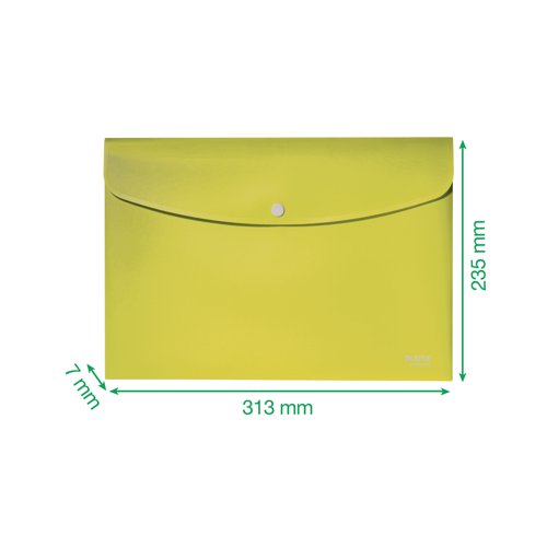 Leitz Recycle Document Wallet Plastic A4 Yellow (Pack of 10) 46780015 LZ61099