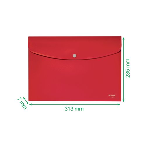 LZ61100 Leitz Recycle Document Wallet Plastic A4 Red (Pack of 10) 46780025