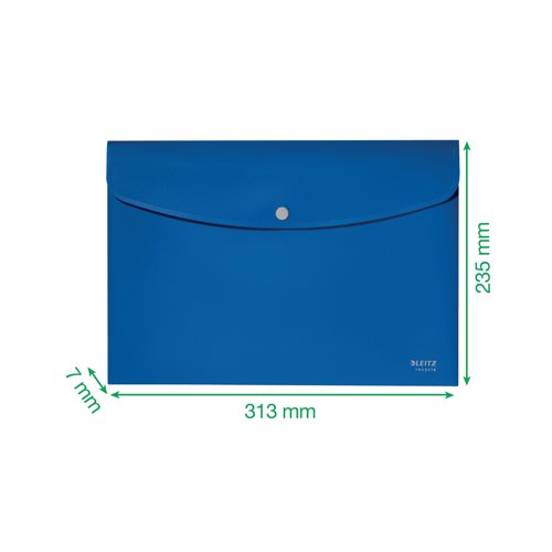 Leitz Recycle Document Wallet Plastic A4 Blue (Pack of 10) 46780035 Document Wallets LZ61101