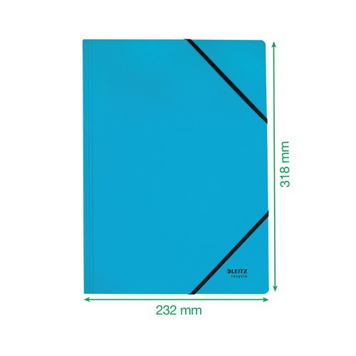 LZ61113 Leitz Recycle Card Folder Elastic Bands A4 Blue (Pack of 10) 39080035