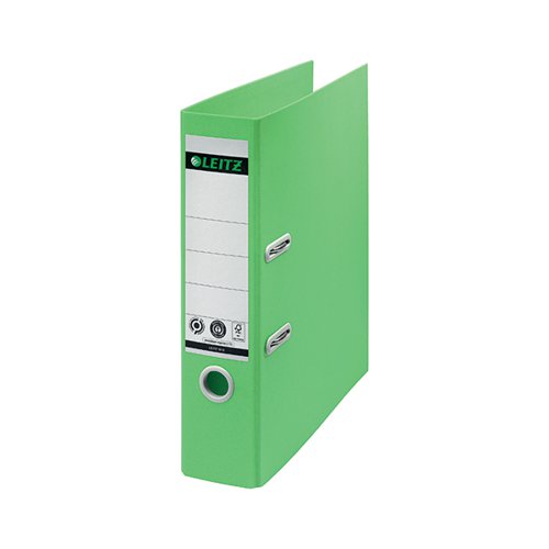 LZ61506 Leitz Recycle Lever Arch File A4 80mm Green (Pack of 10) 10180055