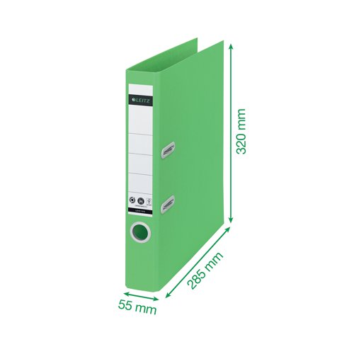 Leitz Recycle Lever Arch File A4 50mm Green (Pack of 10) 10190055 LZ61510 Buy online at Office 5Star or contact us Tel 01594 810081 for assistance