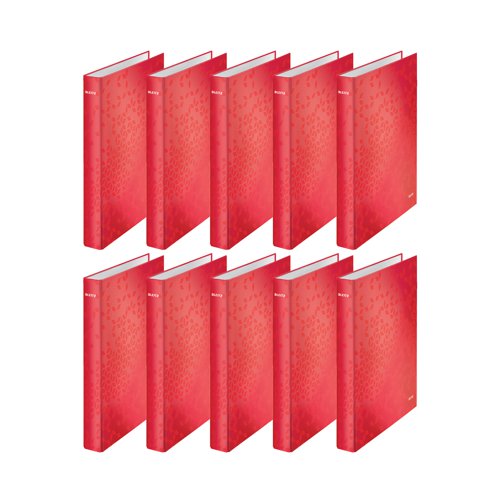 Leitz WOW 2 D-Ring Binder A4 25mm Red (Pack of 10) 42410026