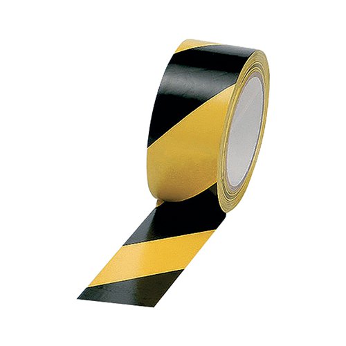 Vinyl Tape Hazard Yellow/Black 50mmx33m (Pack of 6) PVC-50-33-HAZYB