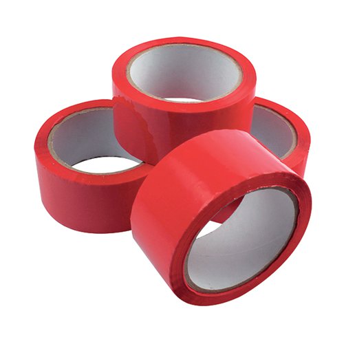 Polypropylene Tape 50mmx66m Red (Pack of 6) APPR-500066-LN