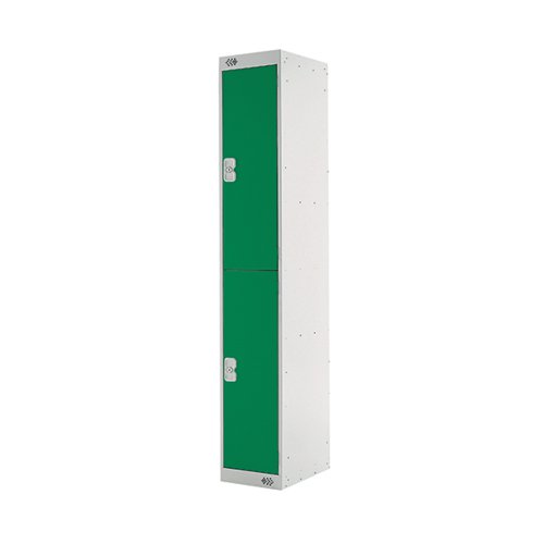 Two Compartment Locker 300x450x1800mm Green Door MC00046