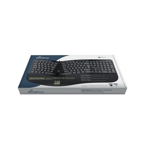 MediaRange Wired Ergonomic Multimedia Keyboard Black MROS120-UK