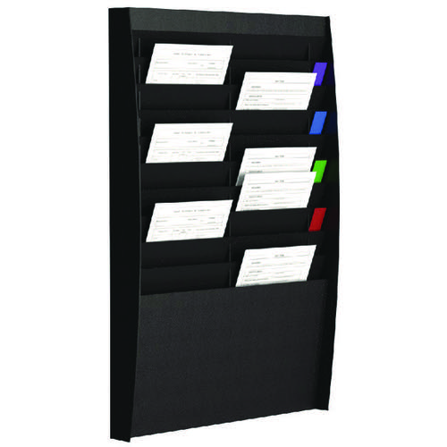 Fast Paper Vertical Document Control Panel A4 2 x 10 Compartments Wall Mounted Black A4V2X10.01
