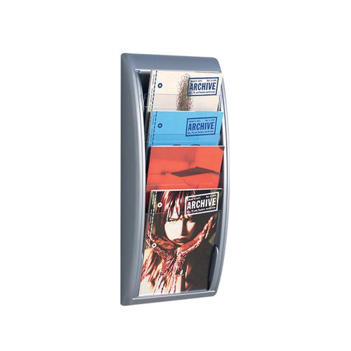Fast Paper Quick Fit System Wall Display 4 x A4 Silver 4061.35