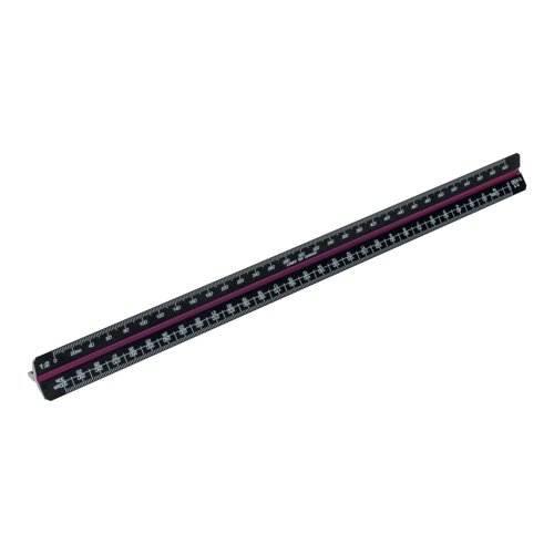 Linex Tri-Scale Ruler 30cm Aluminium Black H382 - MF46300