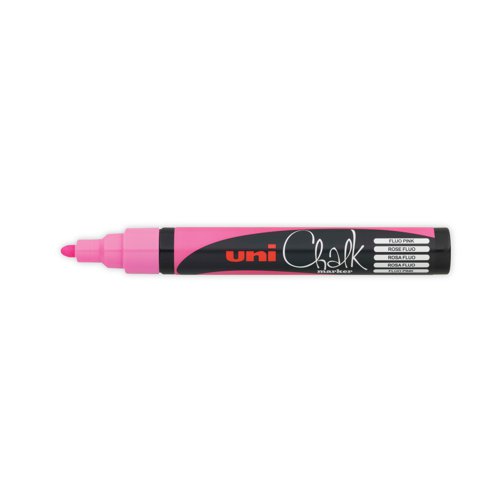 The UniChalk Marker is a non-permanent marker pen, which writes on and is easily removed from chalk boards, windows and other non-porous surfaces, including metal and plastic. With a 1.8-2.5mm line width, these markers use water-based paint to create vivid coloured writing with a medium bullet tip, ideal for creating eye-catching displays. For writing that is weather resistant, but which can be easily cleaned off with a damp cloth, choose a Uni Chalk Marker. This pack contains four chalk markers in red, blue, yellow, white, pink, green, orange and purple.