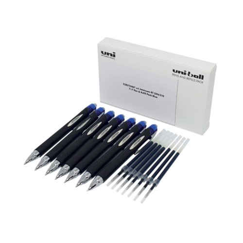 Uni-Ball Jetstream SXN-210 7 Pen/7 Refill Blue (Pack of 14) 238212467