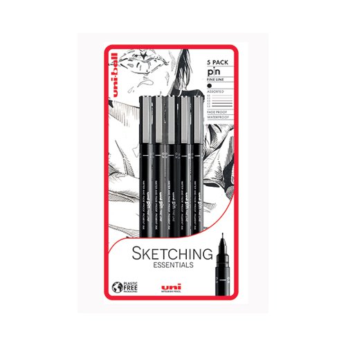 Uni-Ball PIN Sketching Essentials x5 Pens Blister PFP Black (Pack of 5) 238212794