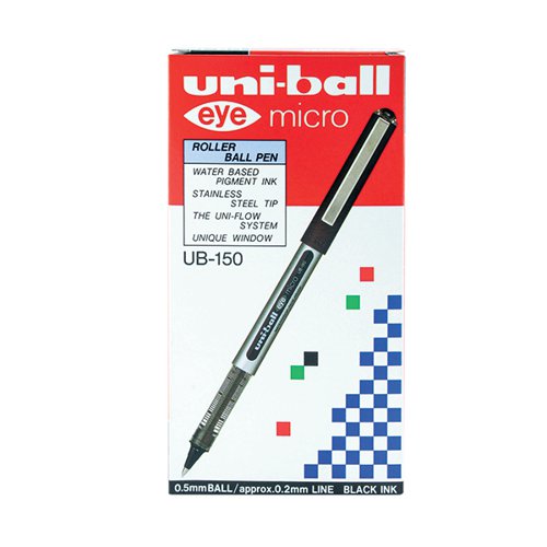 Uni-Ball UB-150 Eye Rollerball Pen Micro Black (Pack of 12) 162545000