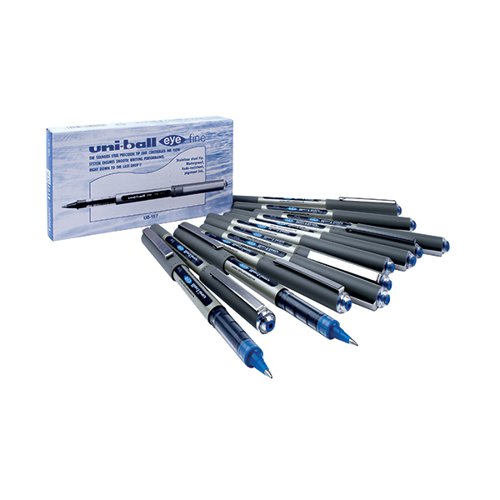 Uni-Ball UB-157 Eye Rollerball Pen Fine Blue (Pack of 12) 162453000