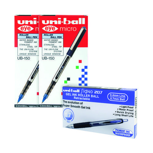 Uni-Ball UB150 Eye Micro Rollerball Blue Buy 2 Get FOC Signo 207 Blue