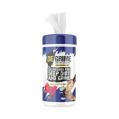 Medisanitize De Grime Non-Abrasive Deep Dirt and Grime Wipes x100 (Pack of 4) AWBT100SDG