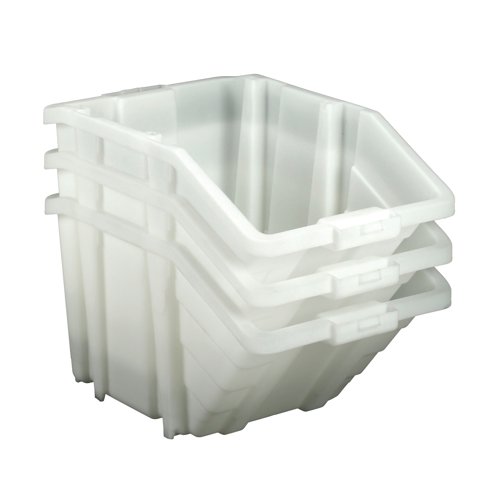 MJ07675 | These multifunctional storage bins with red lids are ideal for separating items and colour coding them. The hinged lids are removable, and the boxes can be stacked with or without the lids. Made of polypropylene, each container has a 50-litre capacity.