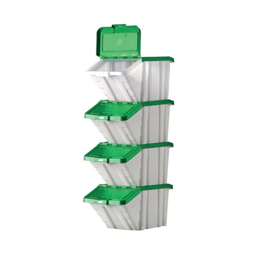 Barton Multifunctional Storage Bins Green Lids (Pack of 4) 052104/4