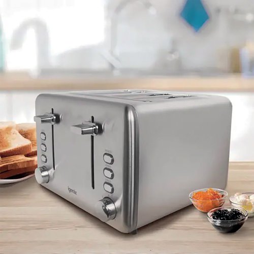 Cooking up to four slices of toast simultaneously, this toaster is the perfect product to deal with heavy demand. Working quickly with variable heat settings, this toaster provides a variety of choice for multiple users. With a defrost and re-heat setting. Easy to clean, crumb tray provide you with a simple way to prevent the build up of crumbs in the bottom of the toaster.
