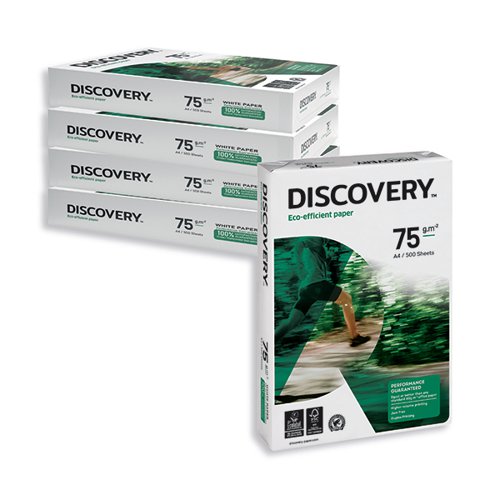Discovery A4 75Gsm White Paper Pack of 2500 Sheets 59908
